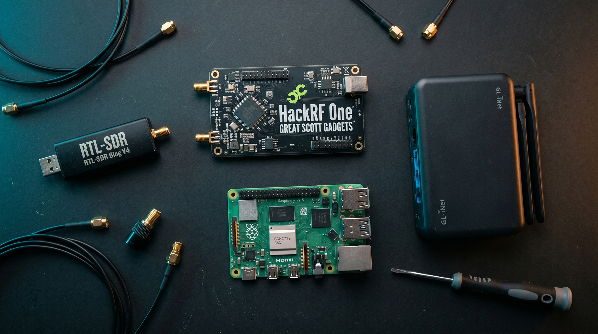 Professional tech gadgets and SDR hardware flat lay — Bytes & PCs Santa Clarita